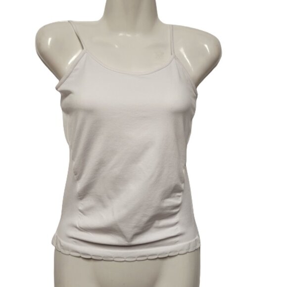 WHITE Spaghetti Strap Tank Top Spandex Fitted Camisole- One Size- NEW - Picture 1 of 6